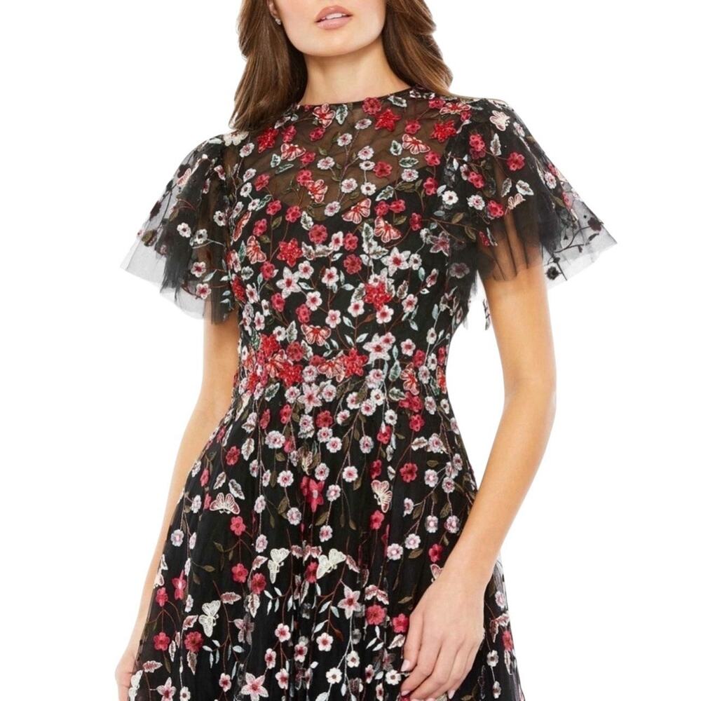 Mac Duggal 20323 Black Multi Embroidered Rhinestone Gown Size 6 $698 - Picture 2 of 8